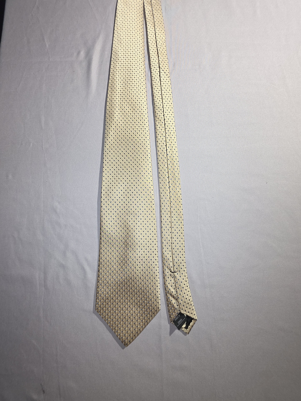 Perry Ellis Gold Tie with Navy Dot Pattern